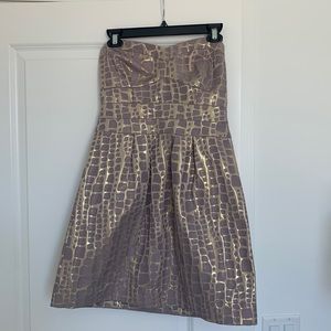 SIZE 8, Lavender & Gold Strapless Mini Dress